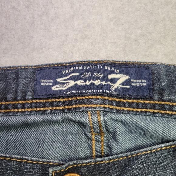 Seven7 Mens Straight Leg Jeans Medium Wash Blue Denim Size 36x32 - Picture 7 of 14